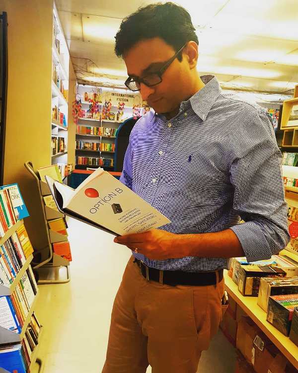Prasanth Nair reading a book