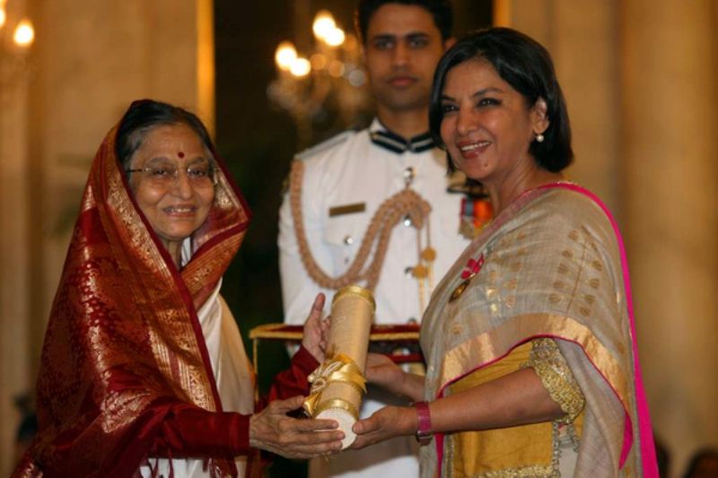 Shabana Azmi Receiving Padma Shri