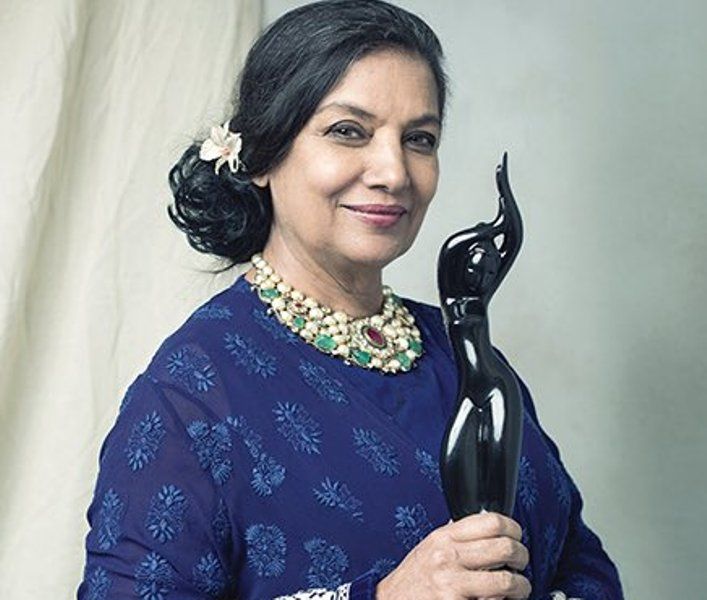 Shabana Azmi With Her Filmfare Award