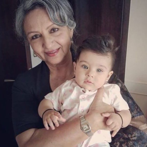 Sharmila Tagore with her grandson