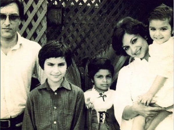Sharmila Tagore with her husband and children