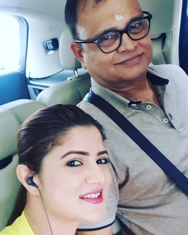 Srabanti Chatterjee With Her Father