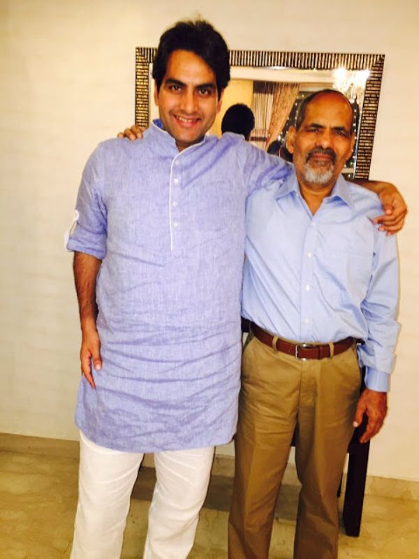 Sudhir Chaudhary with his father