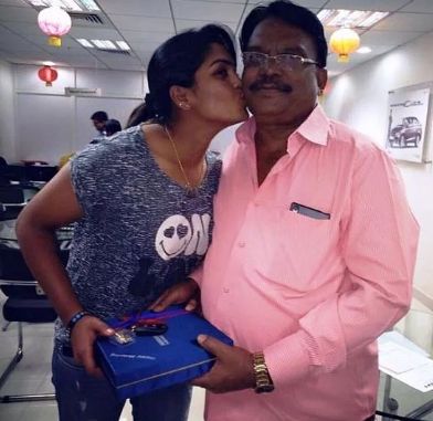 Veda Krishnamurthy with her father