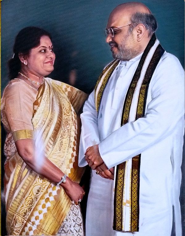 Amit Shah With His Wife Sonal Shah