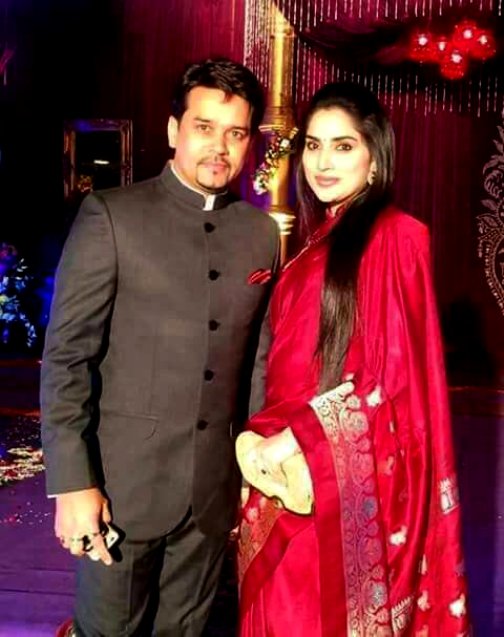 Anurag Thakur With His Wife Shefali Thakur