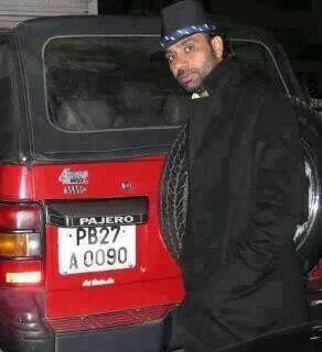 Babbu Maan with his Pajero car
