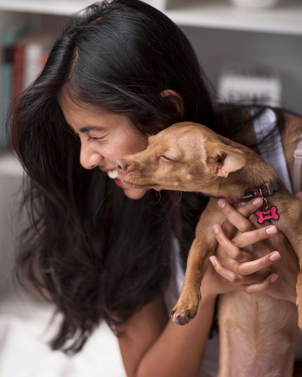 Dishani Chakraborty With Her Dog, Nala