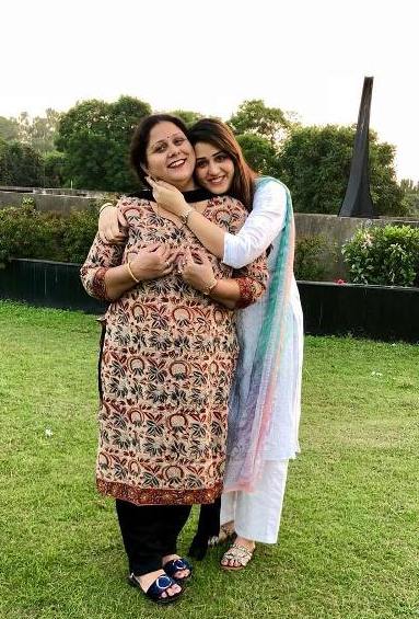 Isha Rikhi with her mother