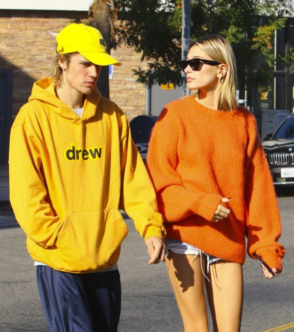 Justin Bieber With His Wife, Hailey Wearing 'Drew House' Clothes