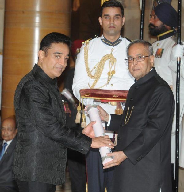 Kamal Haasan Receiving Padma Bhushan