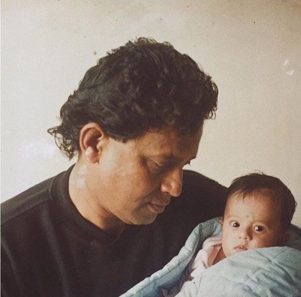Little Dishani Chakraborty With Her Father Mithun