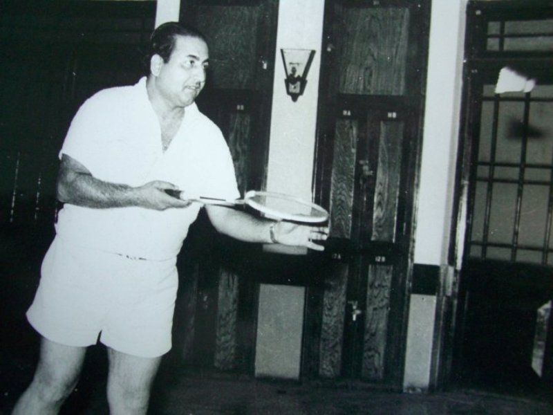 Mohammed Rafi playing badminton