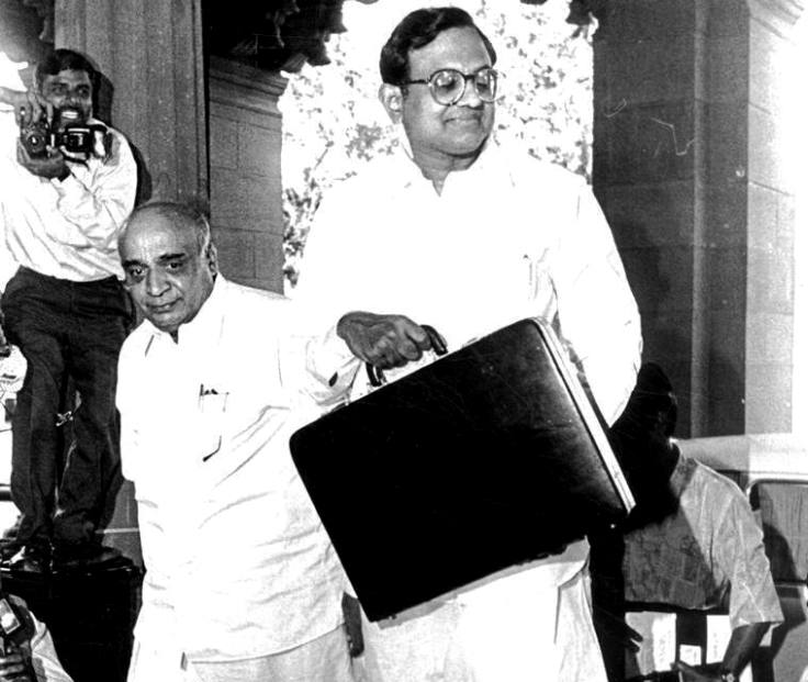 P Chidambaram Before Presenting The 1997 Budget