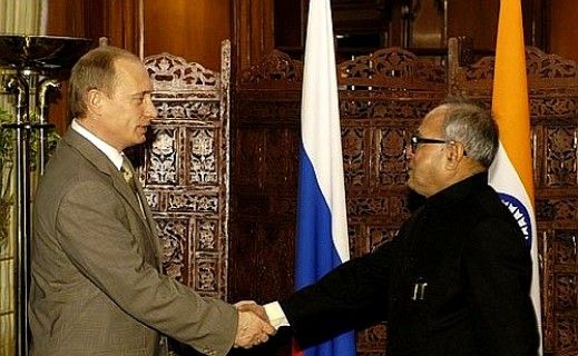 Pranab Mukherjee With Vladimir Putin