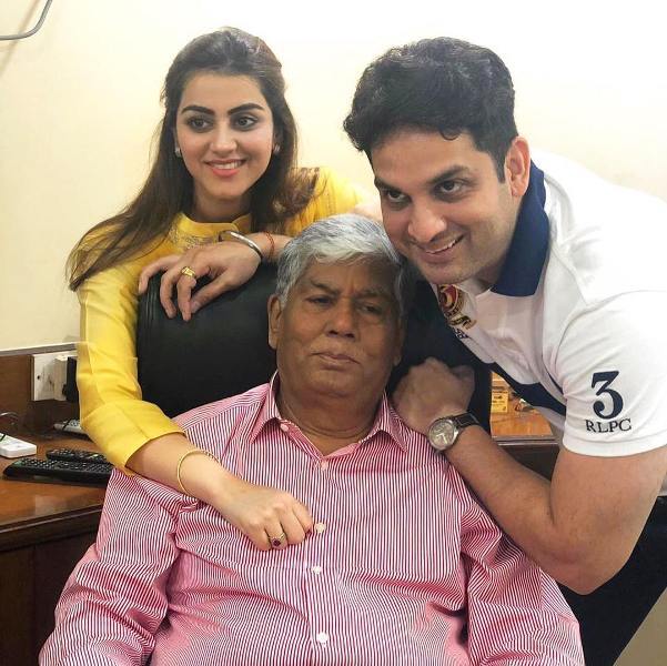 Priyanka Chibber with her husband and father-in-law