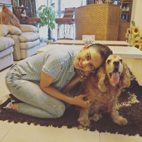 Rakul Preet Singh with her pet dog