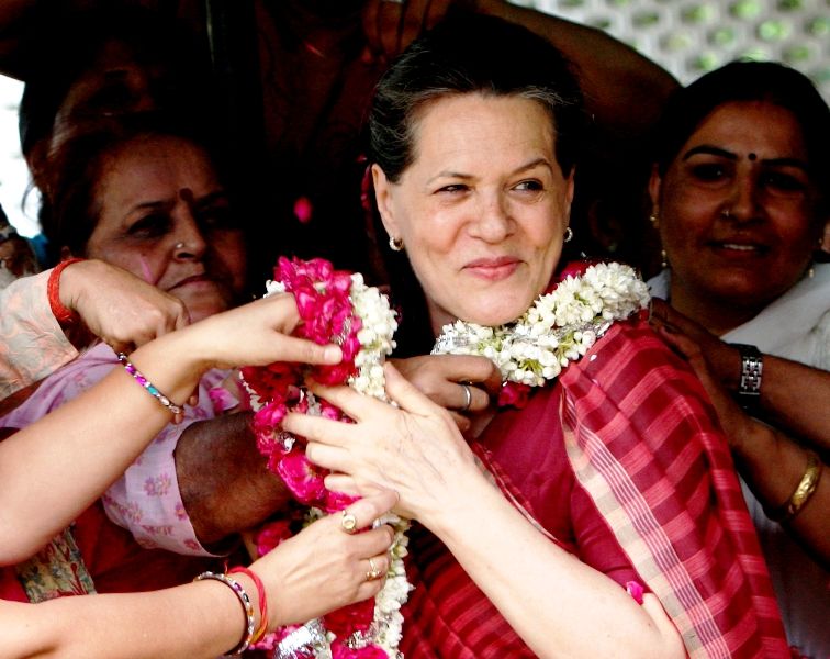 Sonia Gandhi After Being Elected As The Leader Of The UPA