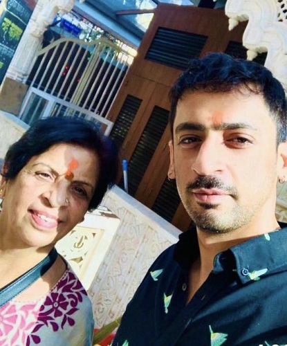 Anil Grover with his mother