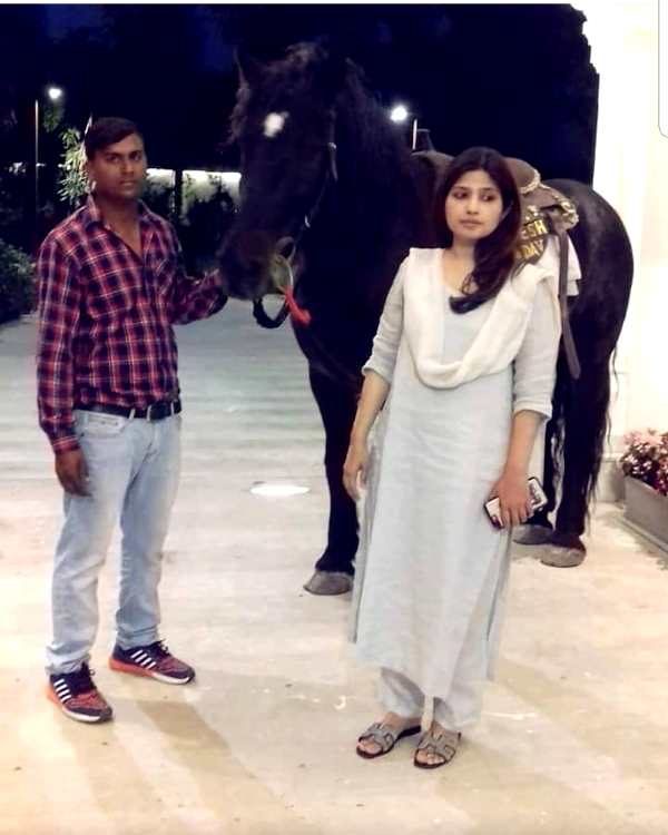 Dimple Yadav With Her Favourite Horse