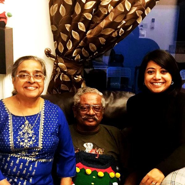Faye D'Souza With Her Parents