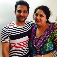 Harish Verma with his mother