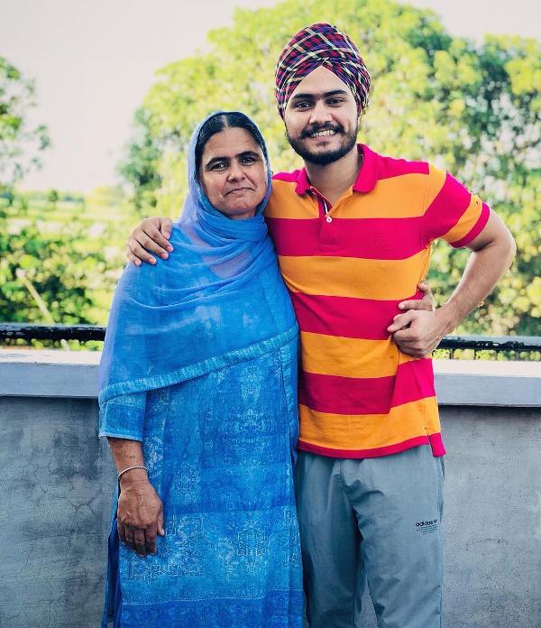 Himmat Sandhu with his mother