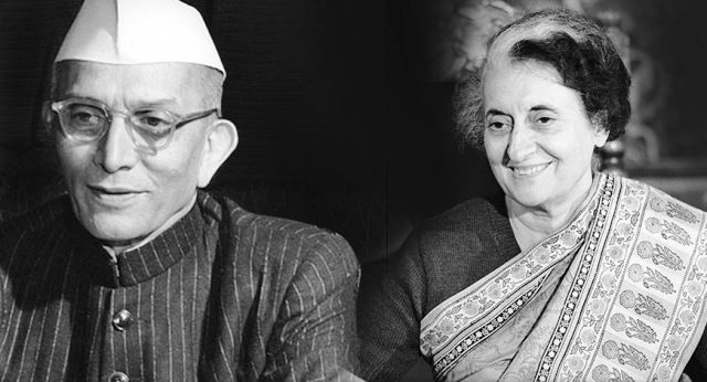 Indira Gandhi and Morarji Desai