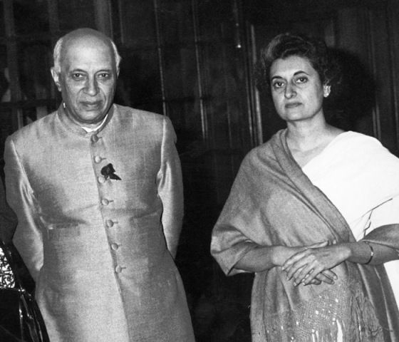 Indira Gandhi with Jawaharlal Nehru