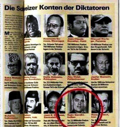 Rajiv Gandhi Named In The Swiss Magazine Schweizer Illustrierte