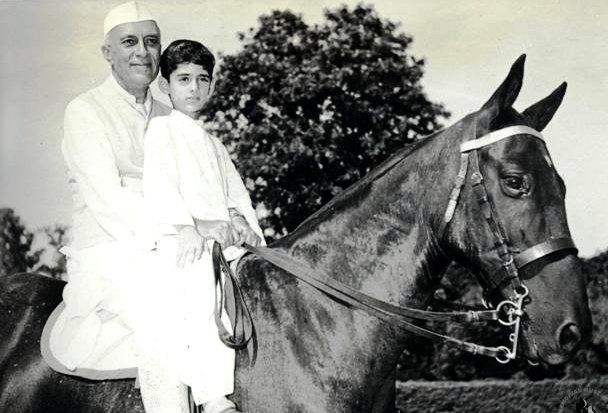 Rajiv Gandhi With His Grandfather Jawaharlal Nehru