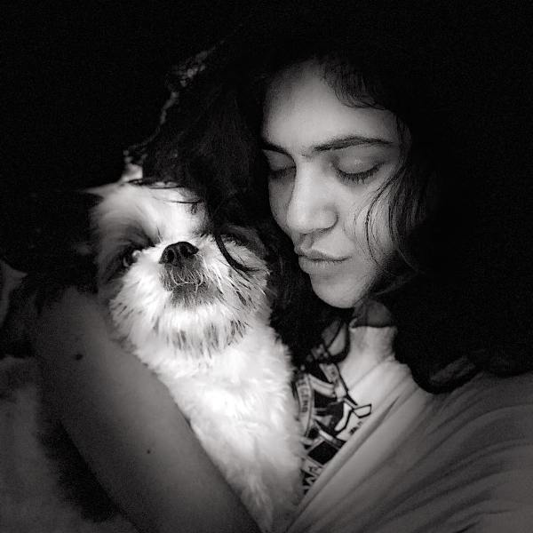 Sherin With Her Pet Dog