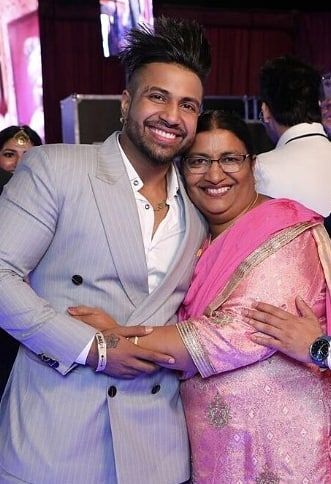 Sukhe with his mother