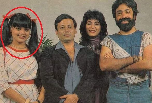 Sushmita Mukherjee (extreme left) with cast of Karamchand