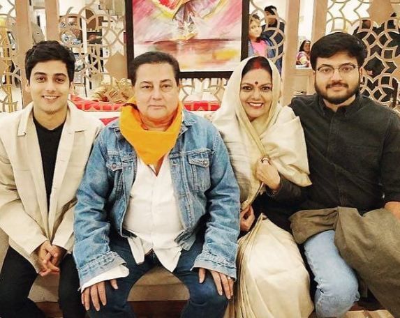 Sushmita Mukherjee with her husband and sons