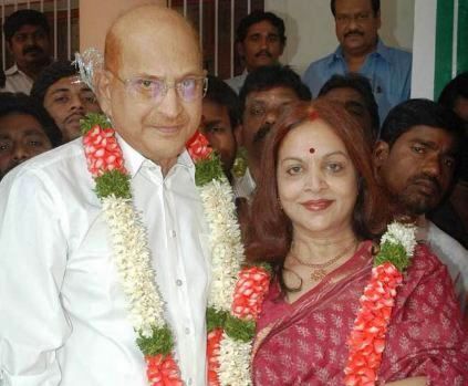 Vijaya Nirmala with her husband, Krishna 