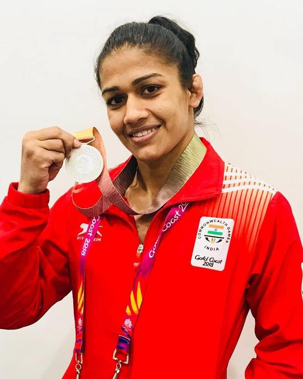 Babita Kumari Phogat with silver in 2018 Commonwealth Gold Coast