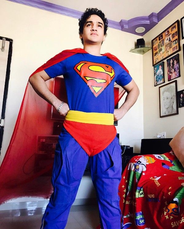 Faisal Khan dressed up like a Superman