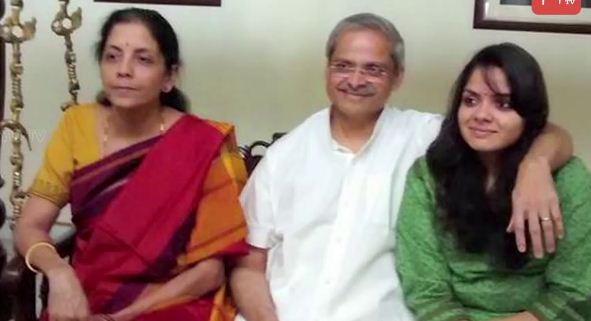 Nirmala Sitharaman with her husband and daughter