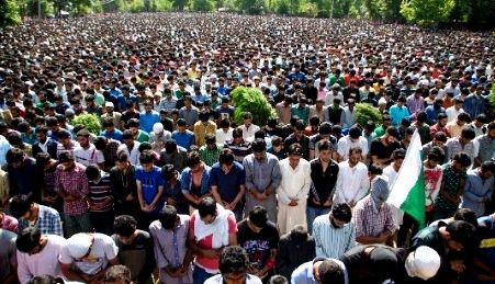 People Offering Prayers For Burhan Wani