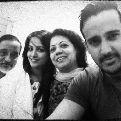 Rohit Reddy with his parents and wife