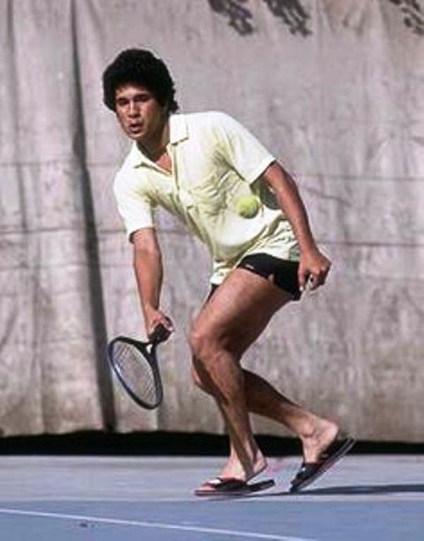 Sachin Tendulkar playing Lawn Tennis