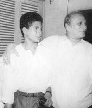 Sachin Tendulkar with his father