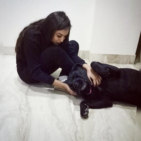 Samiksha Jaiswal with her pet