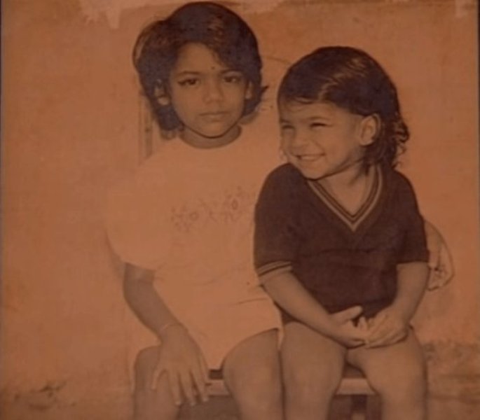 Shaan With His Sister As A Child
