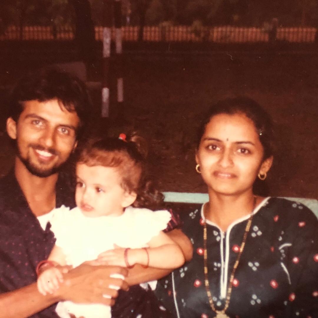 Shrenu Parikh with her parents