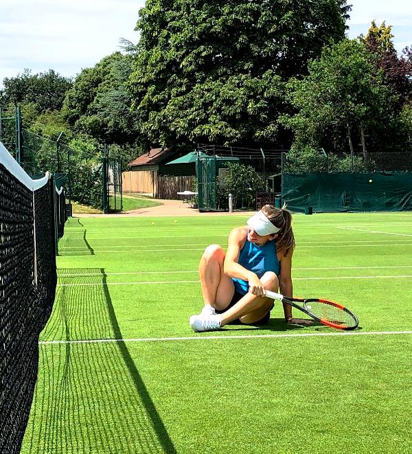 Simona Halep Training On Grass Court