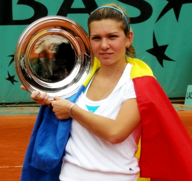 Simona Halep With Her French Open Junior Championship Trophy in 2008