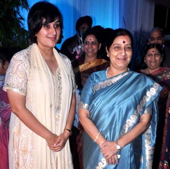 Sushma Swaraj With Her Daughter Bansuri Swaraj
