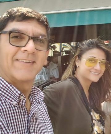 Urvashi Dholakia with her brother